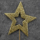 STAR OUTLINE PICK 18" (6/BAG) GOLD GLITTER