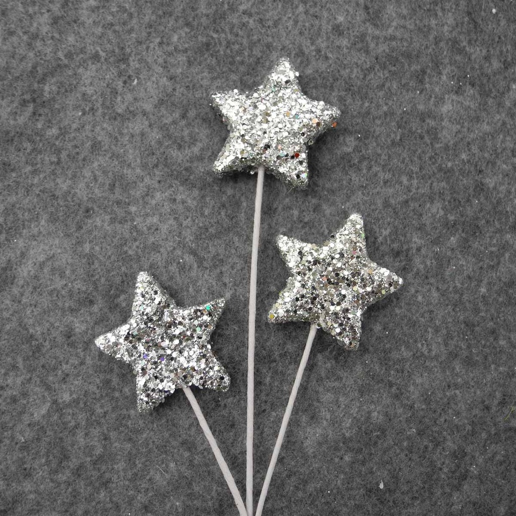 STAR PICK X3 19" (6/BAG) SMALL  SILVER