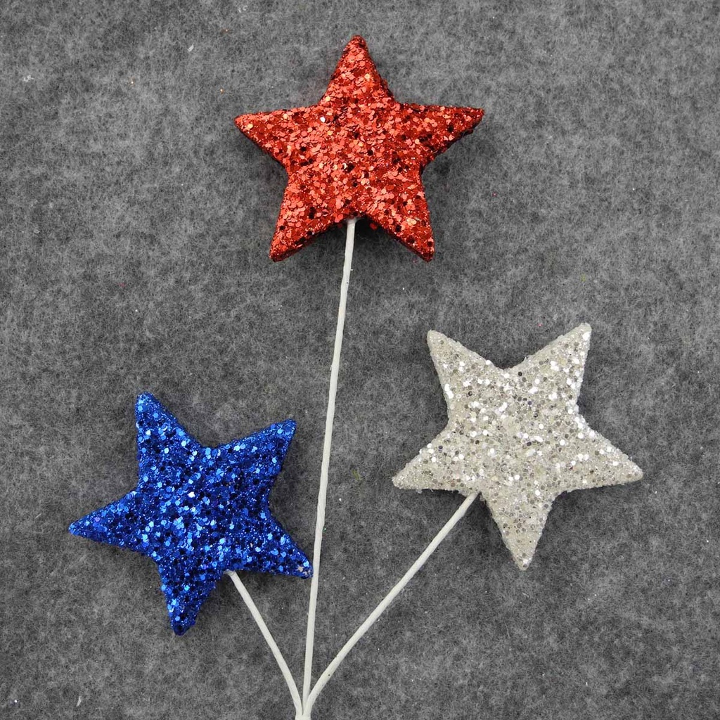 STAR PICK X3 19" (6/BAG) LARGE  RED/WHITE/BLUE