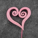 HEART SPIRAL PICK W/GLITTER 17" (6/BAG)   PINK