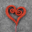 HEART SPIRAL PICK W/GLITTER 17" (6/BAG)   RED