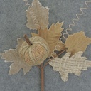 PUMPKIN/LEAF PICK 14" BURLAP