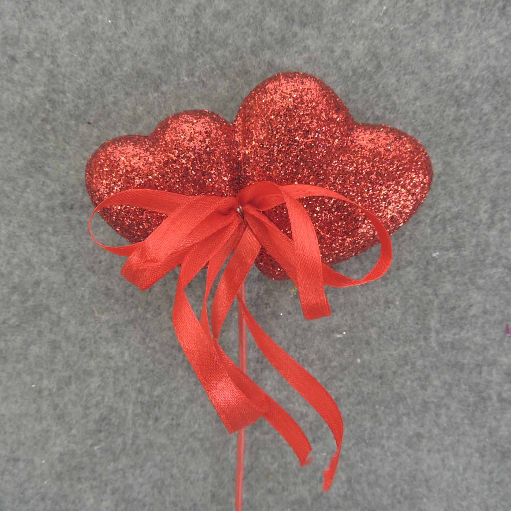 HEART DOUBLE GLITTER 18" OAL (6/BAG) 