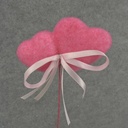 HEART DOUBLE FLOCKED 18" OAL (6/BAG)   PINK