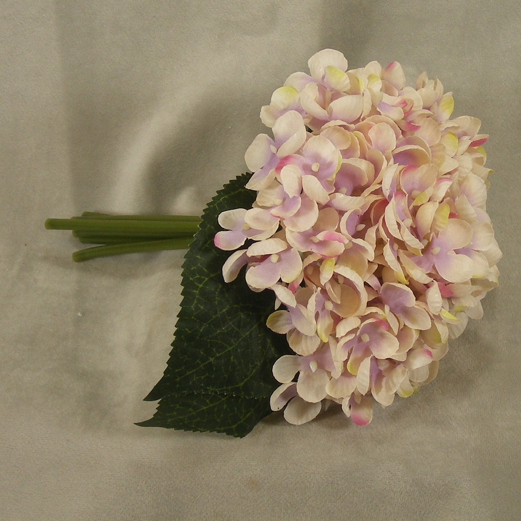 HYDRANGEA BOUQUET X6 9"  CREAM/LAVENDER