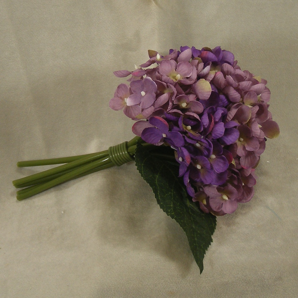 HYDRANGEA BOUQUET X6 9"  PURPLE