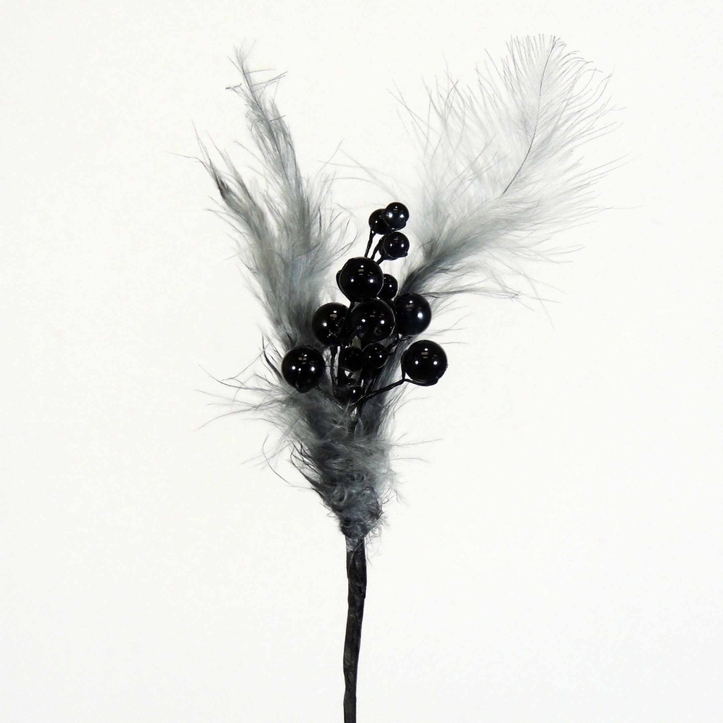 PEARL/FEATHER PICK 11" (6/BAG)  BLACK
