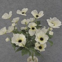 POPPY BUSH X11 23" 2.5/.5" dia  CREAM/WHITE