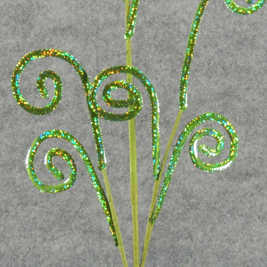 SWIRL SEQUIN SPRAY X8 27"  GREEN