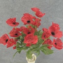 POPPY BUSH X11 23" 2.5/.5" dia  RED