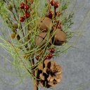 PINE/BERRY/CONE SPRAY 20" W/ RUSTIC BELLS