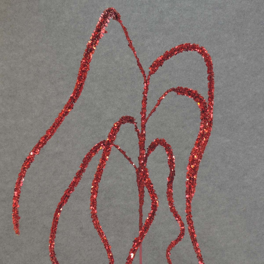AMARANTHUS SPRAY 44&quot; GLITTER  RED