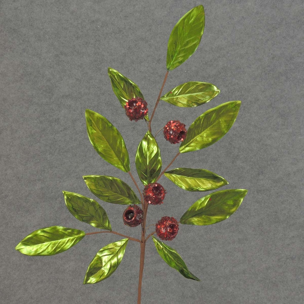 LEAF/BERRY SPRAY 26" RED/GRN X7 1.25" BERRIES