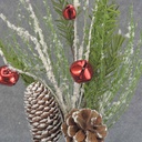 PINE SPRAY 21" W/BELLS/SNOW