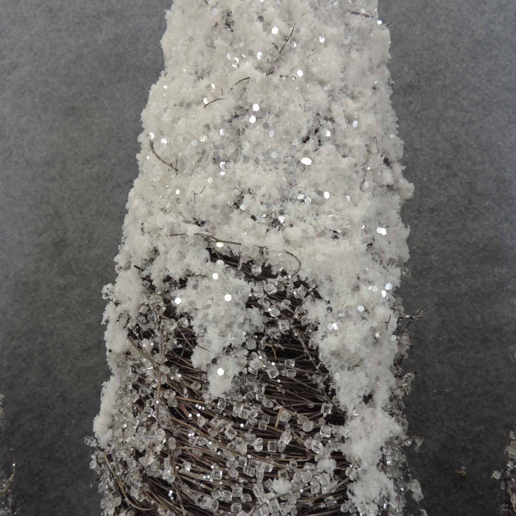 TREE CONE SET/3 (30"-24"-18") W/ICE & SNOW