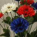 CORNFLOWER BUSH X12 W/GRASS  RED/WHITE/BLUE