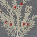 PINE SPRAY WHITE FELT 29" W/BERRIES