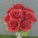 ROSE BUSH OPEN 19" X12 SATIN  RED