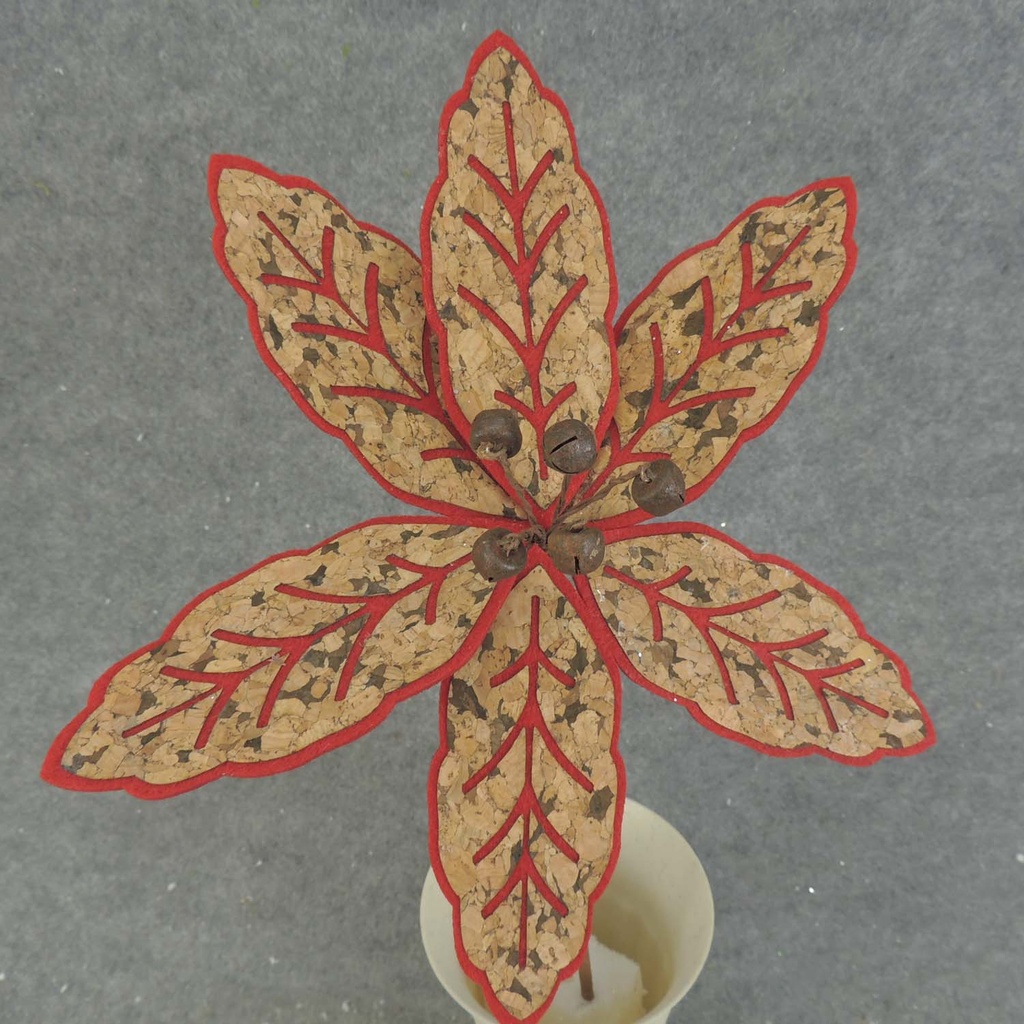 POINSETTIA PICK CORK 10" RED