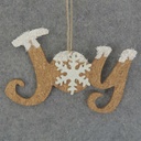 ORNAMENT "JOY" CORK 4.5x7"