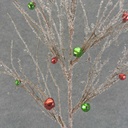 TWIG BRANCH W/SNOW&BELLS 32"