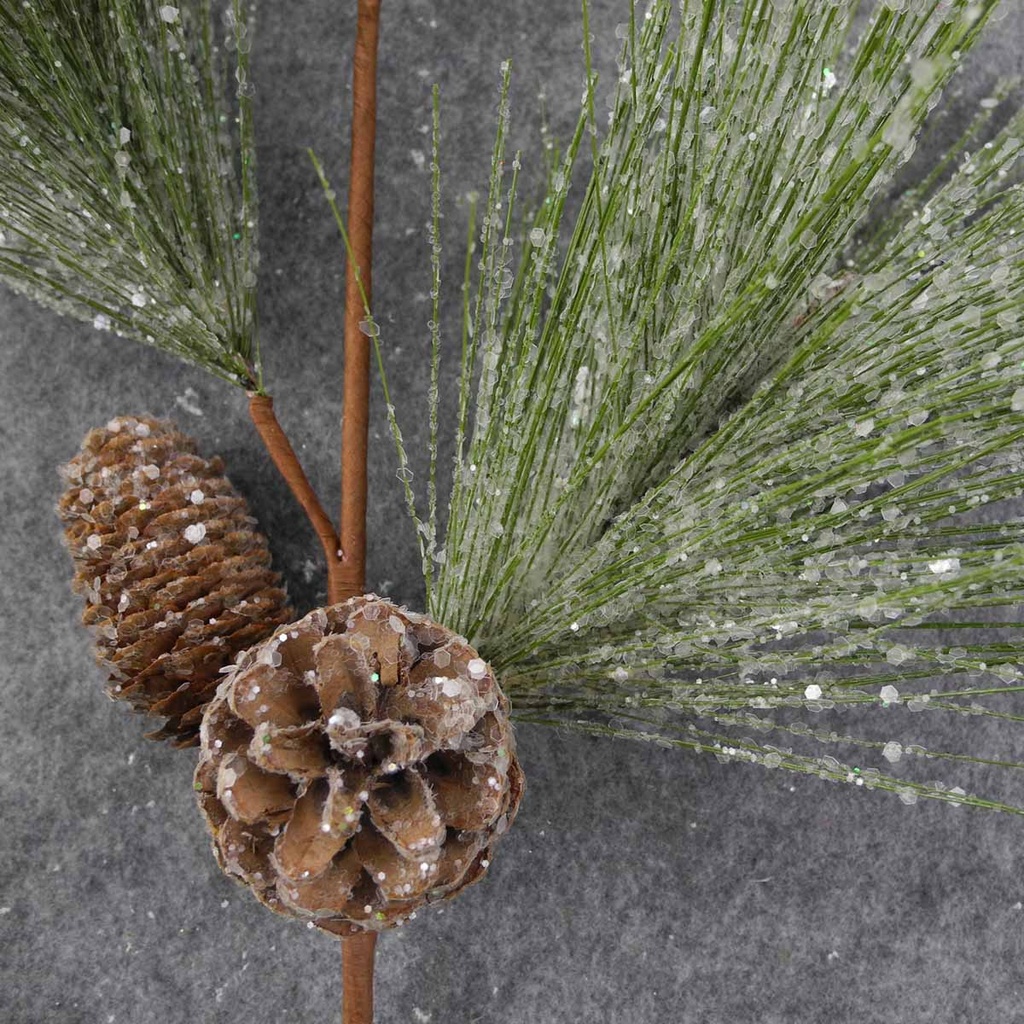 PINE SPRAY W/CONES&ICE  28"