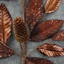 LEAF/CONE SPRAY W/GLITTER 27"  BRONZE