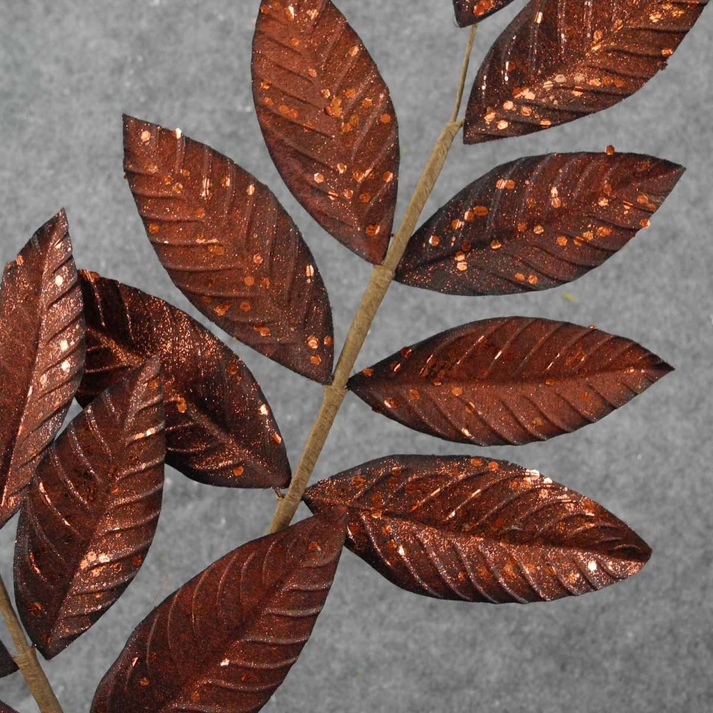 LEAF SPRAY 25" W/GLITTER 18LVS BRONZE