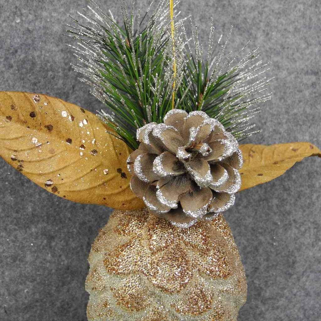 PINECONE HANGER W/PINE&GLITTER  PLATINUM