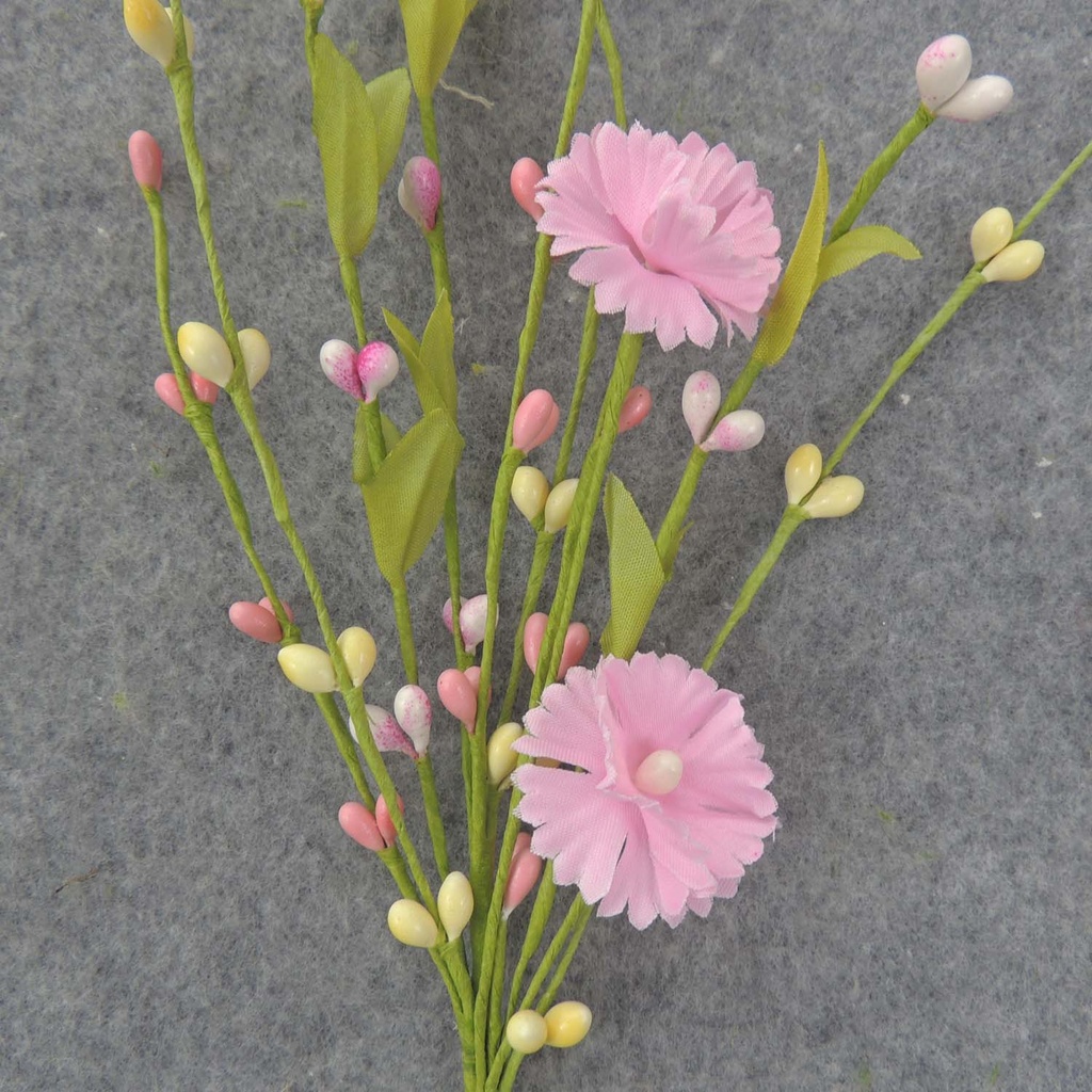 10" FLOWER/PIP BERRY PICK (6 PER BAG) PINK/YELLOW