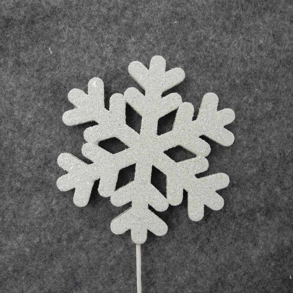 SNOWFLAKE PICK 17.5" (6/BAG)  WHITE