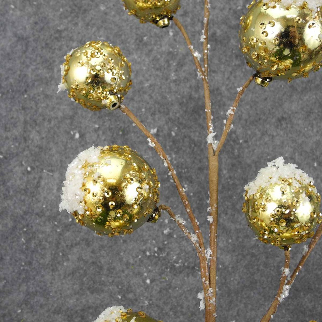 ORNAMENT SPRAY 26" X9 GOLD W/SNOW&ICE