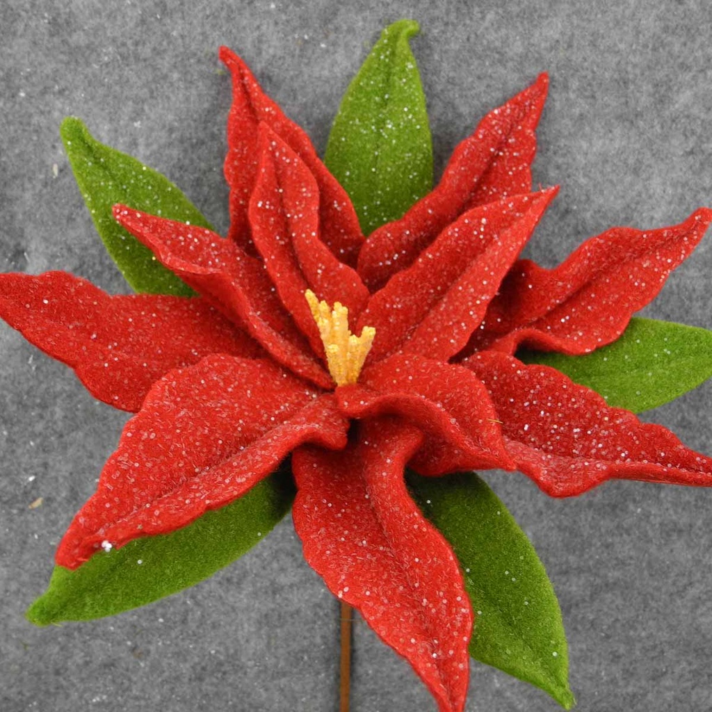 POINSETTIA PICK 14" RED FELT