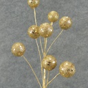 11" GLITTER BALL PIC x8  GOLD (6 EA/BAG)