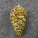 PINECONE HANGER 7" W/GLITTER  GOLD