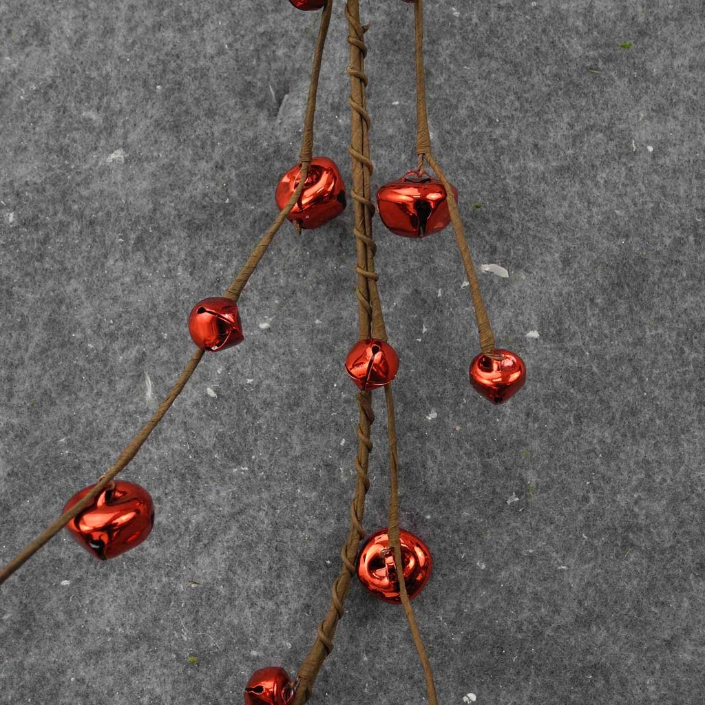 JINGLE BELL GARLAND 4' RED