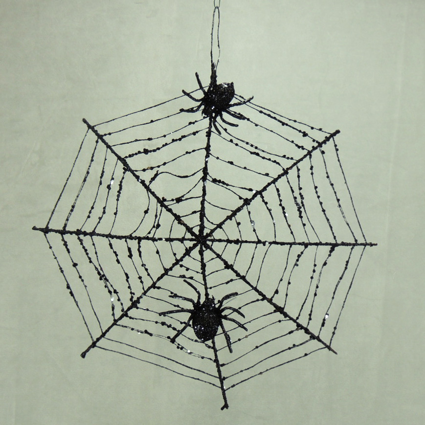 SPIDER WEB ORNAMENT 12" BLACK