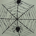 SPIDER WEB ORNAMENT 12" BLACK