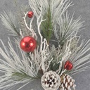 PINE SPRAY FLOCKED 31" W/CONES & RED BELLS