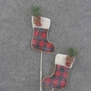 STOCKING SPRAY X2 27" RED PLAID