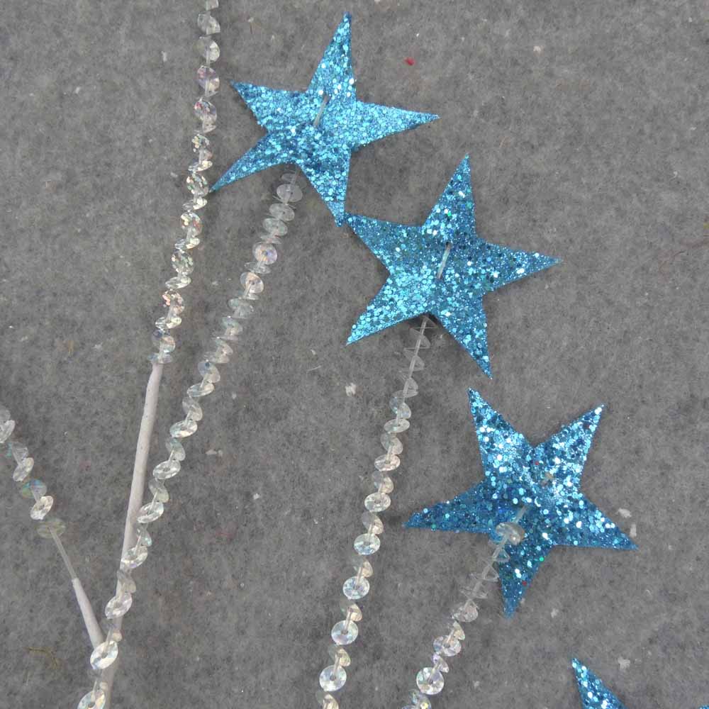 STAR SEQUIN SPRAY 30"  BLUE/SILVER