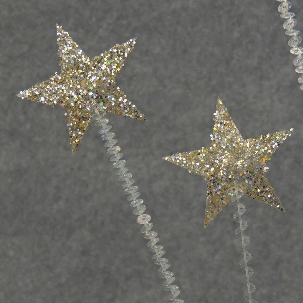 STAR SEQUIN SPRAY 30"  PLATINUM/SILVER