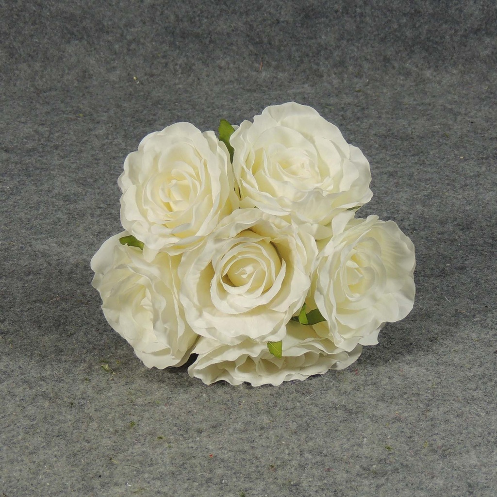 ROSE OPEN BOUQUET X6  WHITE