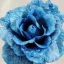 ROSE PICK W/GLITTER 6" BL/11" L  BLUE