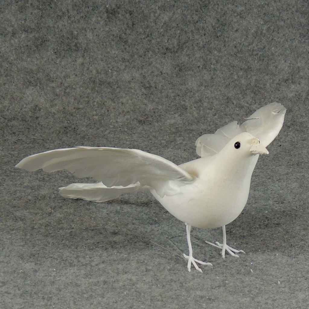 12" FLOCKED WHITE DOVE (INDIVIDUAL)