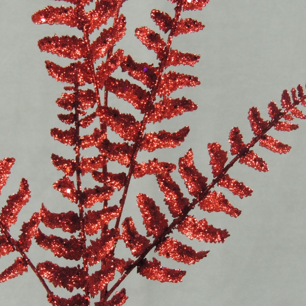 FERN GLITTER SPRAY 26"  RED