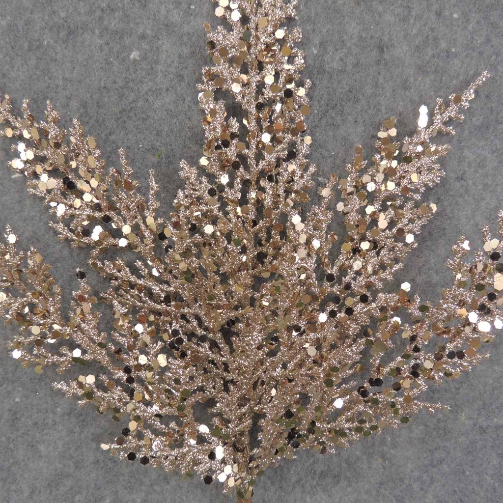 FERN SPRAY 12" W/GLITTER CHAMPAGNE