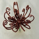 FUJI GLITTER FLOWER PICK 8" (6/BAG)  BROWN