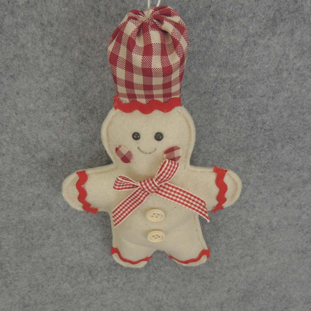 GINGERBREAD MAN W/HANGER 7.5"  BEIGE