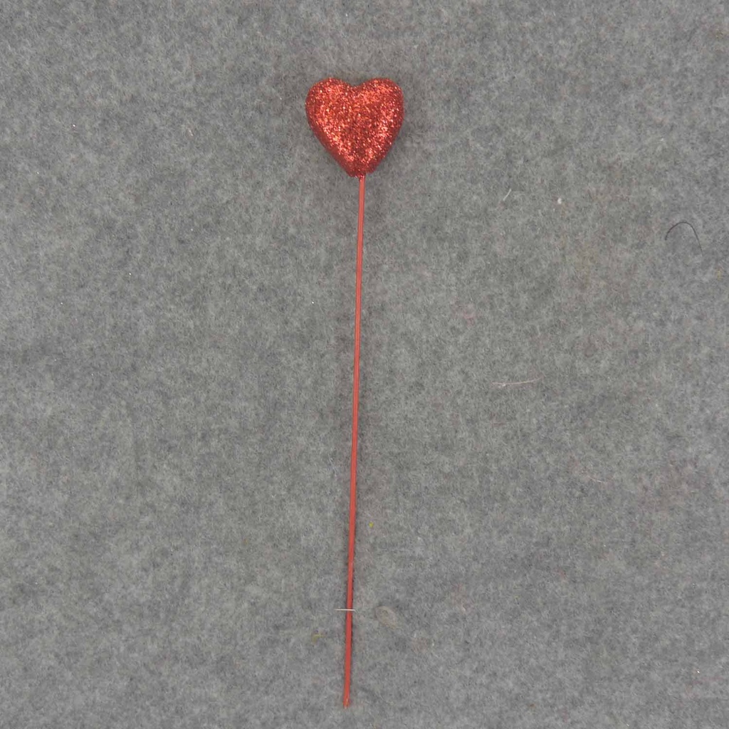 HEART PICK 1.25" 8" PICK RED (24/BOX)